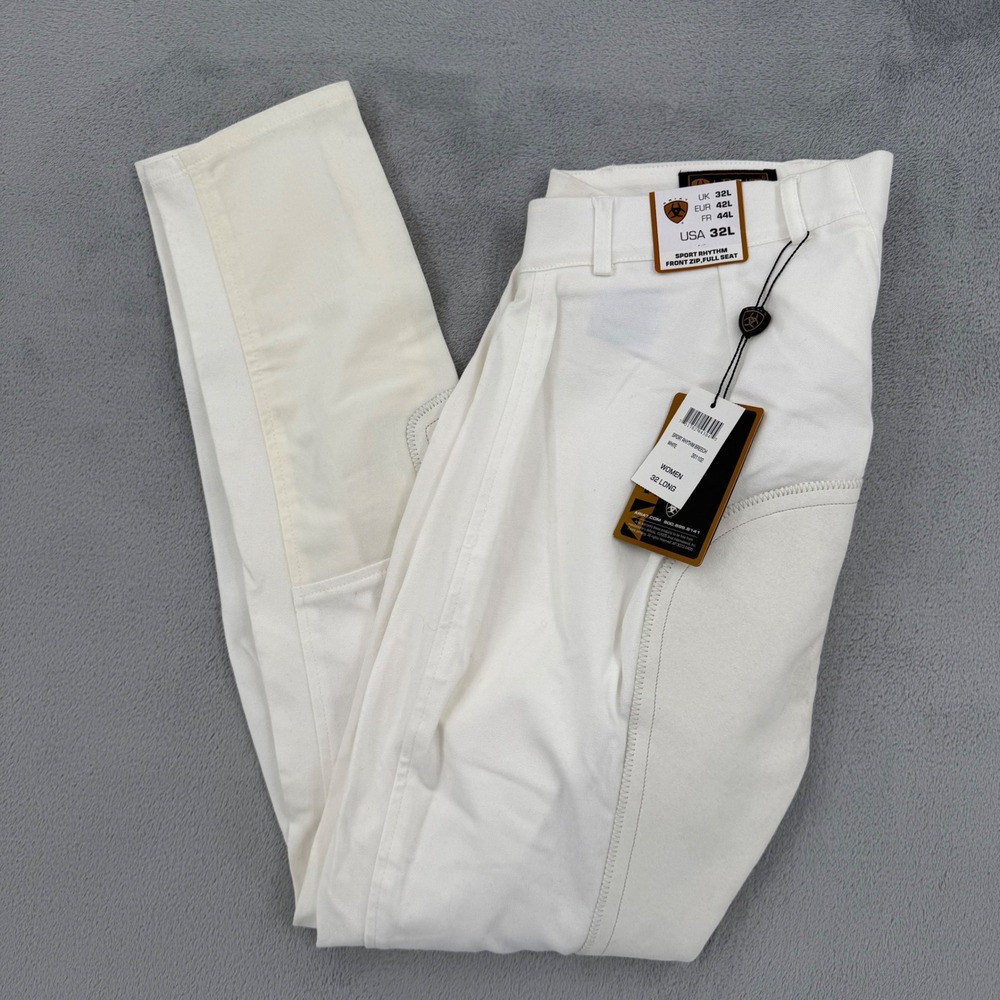 Ariat‎ Sport Rhythm Breech White Full Seat Riding Pants Size Womens 32 L